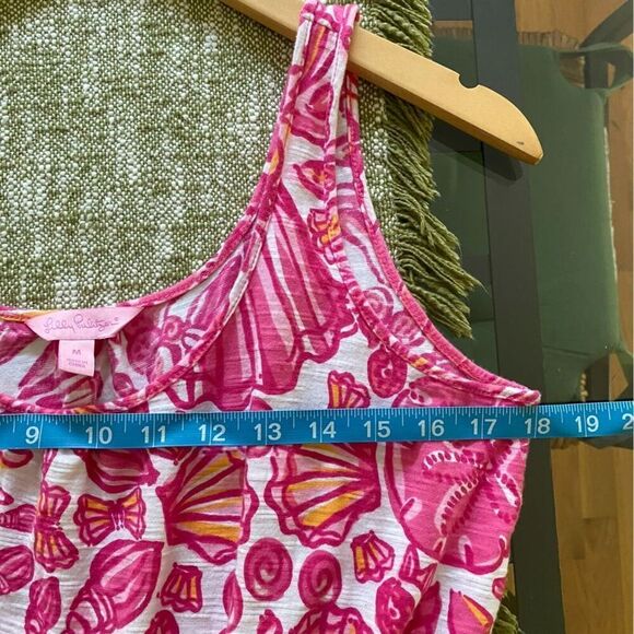 Lilly Pulitzer Pink Orange White Kori Dress Chum Bucket Print - Picture 9 of 13